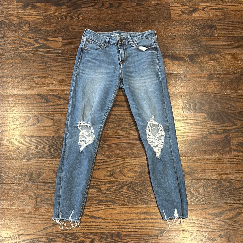 Old Navy Women's Blue Distressed Jeans